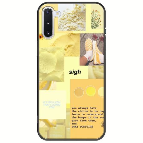 Aesthetic Yellow Samsung Galaxy Note 10 Black TPU (Μαύρη Σιλικόνη)