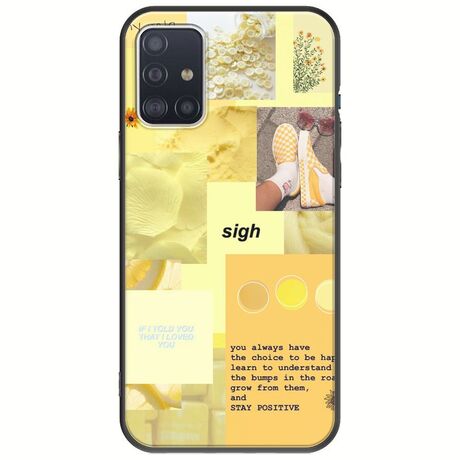 Aesthetic Yellow Samsung Galaxy A51 Black TPU (Μαύρη Σιλικόνη)