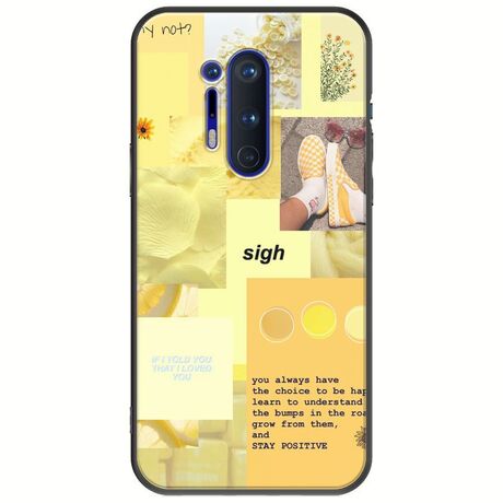 Aesthetic Yellow OnePlus 8 Pro Black TPU (Μαύρη Σιλικόνη)