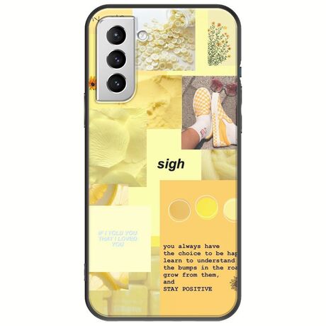 Aesthetic Yellow Samsung Galaxy S21 Plus Black TPU (Μαύρη Σιλικόνη)