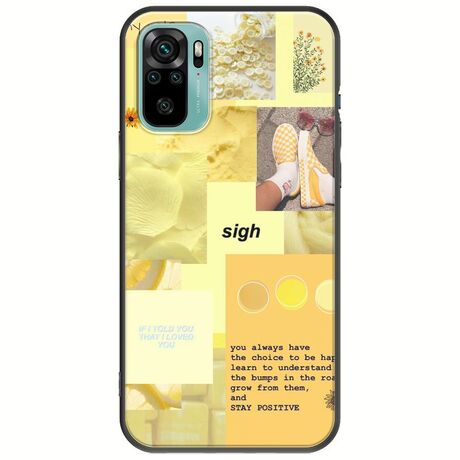 Aesthetic Yellow Xiaomi Redmi Note 10 / 10s Black TPU (Μαύρη Σιλικόνη)