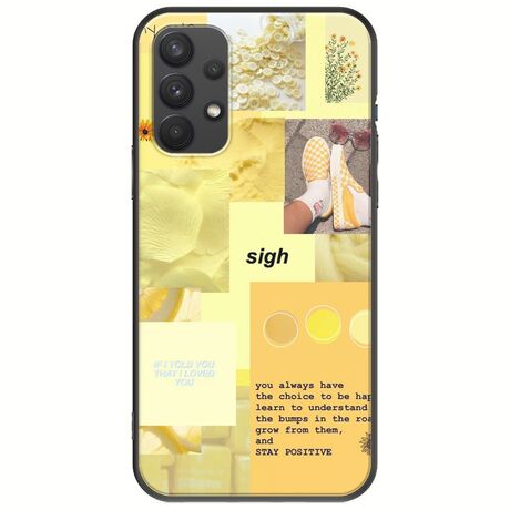 Aesthetic Yellow Samsung Galaxy A32 4G Black TPU (Μαύρη Σιλικόνη)