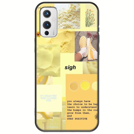 Aesthetic Yellow OnePlus 9 Black TPU (Μαύρη Σιλικόνη)