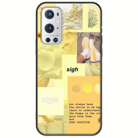 Aesthetic Yellow OnePlus 9 Pro Black TPU (Μαύρη Σιλικόνη)