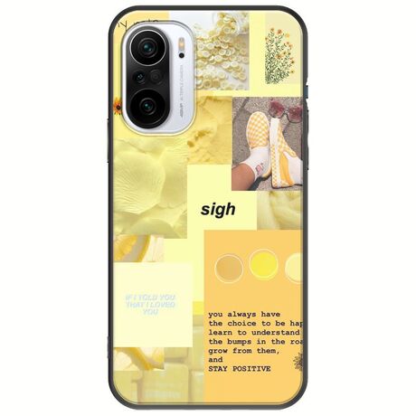Aesthetic Yellow Xiaomi Mi11i Black TPU (Μαύρη Σιλικόνη)