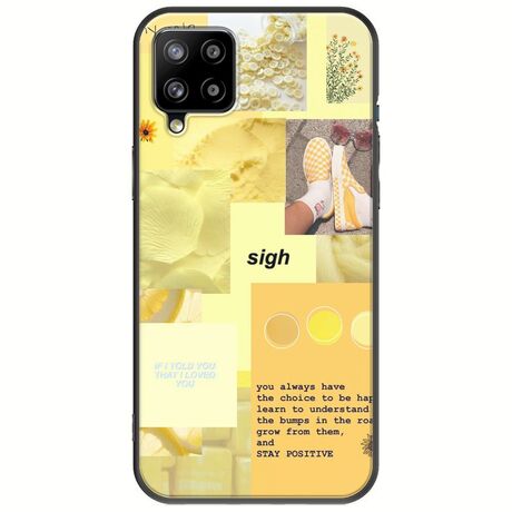 Aesthetic Yellow Samsung Galaxy A22 4G Black TPU (Μαύρη Σιλικόνη)
