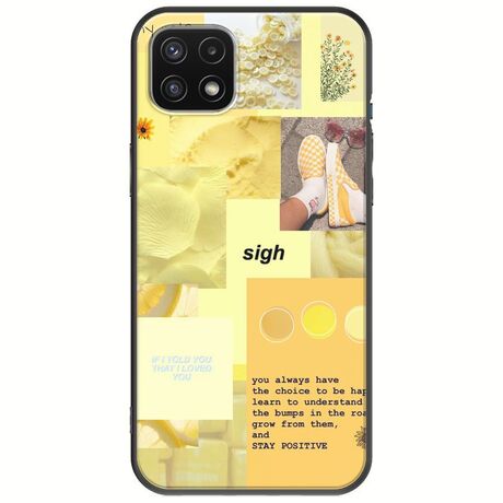 Aesthetic Yellow Samsung Galaxy A22 5G Black TPU (Μαύρη Σιλικόνη)