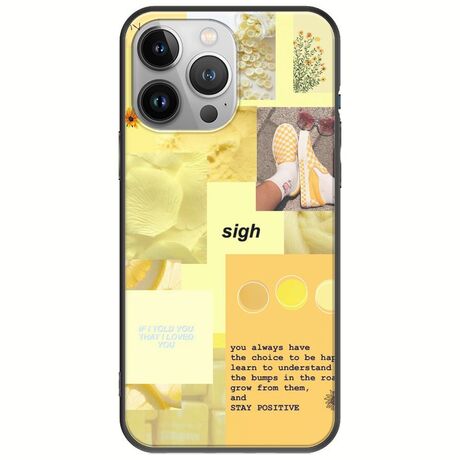 Aesthetic Yellow iPhone 13 Pro Max Black TPU (Μαύρη Σιλικόνη)