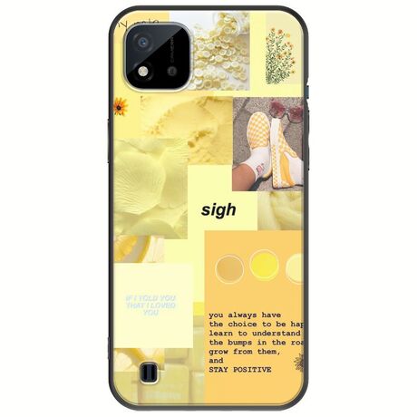 Aesthetic Yellow Realme C11 2021 Black TPU (Μαύρη Σιλικόνη)