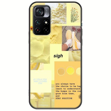 Aesthetic Yellow Xiaomi Poco M4 Pro 5G Black TPU (Μαύρη Σιλικόνη)