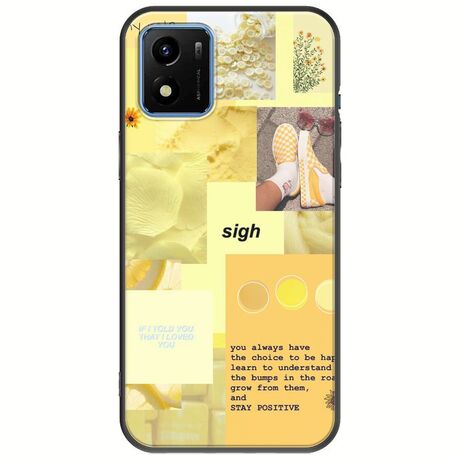Aesthetic Yellow Vivo Y01 Black TPU (Μαύρη Σιλικόνη)
