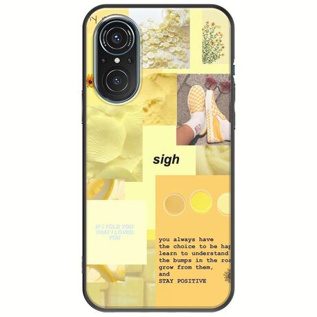 Aesthetic Yellow Huawei Nova 9 SE Black TPU (Μαύρη Σιλικόνη)