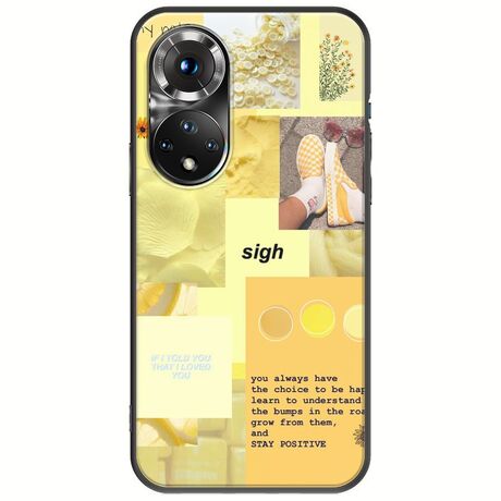 Aesthetic Yellow Huawei Nova 9 Black TPU (Μαύρη Σιλικόνη)