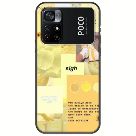 Aesthetic Yellow Xiaomi Poco M4 Pro 4G Black TPU (Μαύρη Σιλικόνη)
