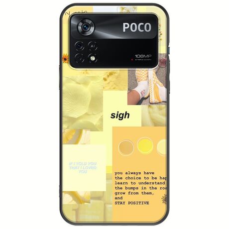 Aesthetic Yellow Xiaomi Poco X4 Pro 5G Black TPU (Μαύρη Σιλικόνη)