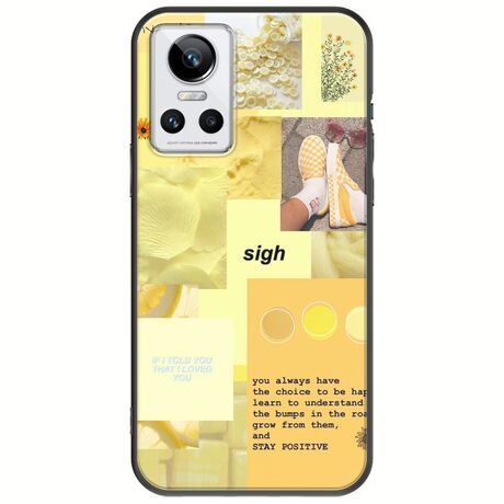 Aesthetic Yellow Realme GT Neo 3 Black TPU (Μαύρη Σιλικόνη)