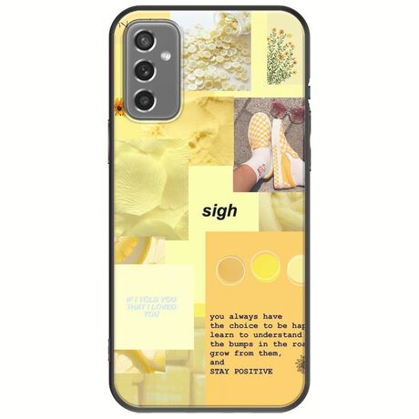 Aesthetic Yellow Samsung Galaxy M13 4G Black TPU (Μαύρη Σιλικόνη)