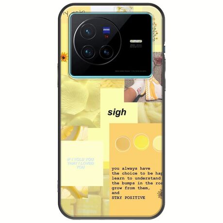 Aesthetic Yellow Vivo X80 Black TPU (Μαύρη Σιλικόνη)
