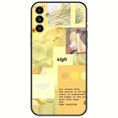 Aesthetic Yellow Samsung Galaxy A04s Black TPU (Μαύρη Σιλικόνη)