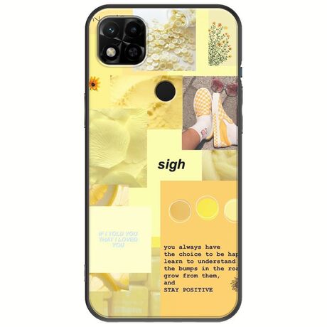 Aesthetic Yellow Xiaomi Redmi 10A Black TPU (Μαύρη Σιλικόνη)