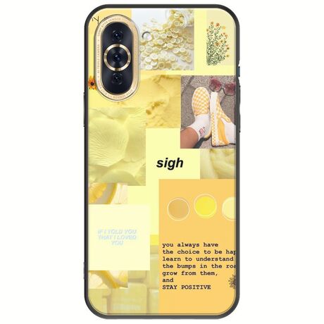 Aesthetic Yellow Huawei Nova 10 Black TPU (Μαύρη Σιλικόνη)