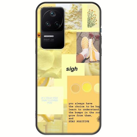 Aesthetic Yellow Xiaomi Poco F4 5G Black TPU (Μαύρη Σιλικόνη)