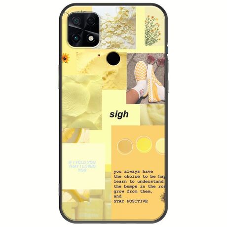 Aesthetic Yellow Xiaomi Poco C40 Black TPU (Μαύρη Σιλικόνη)