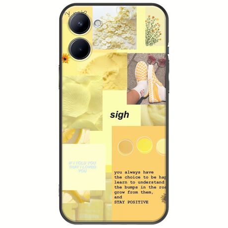 Aesthetic Yellow Realme C33 Black TPU (Μαύρη Σιλικόνη)
