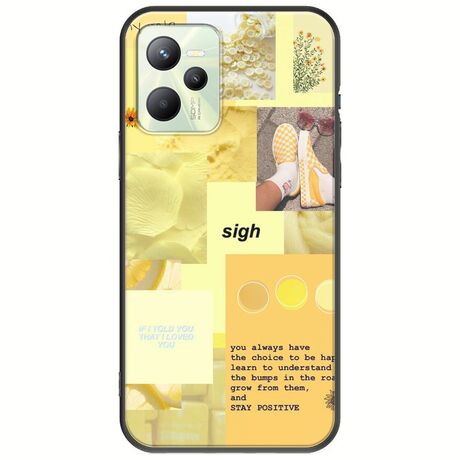 Aesthetic Yellow Realme Narzo 50A Prime Black TPU (Μαύρη Σιλικόνη)
