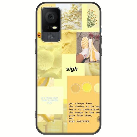 Aesthetic Yellow TCL 408 Black TPU (Μαύρη Σιλικόνη)