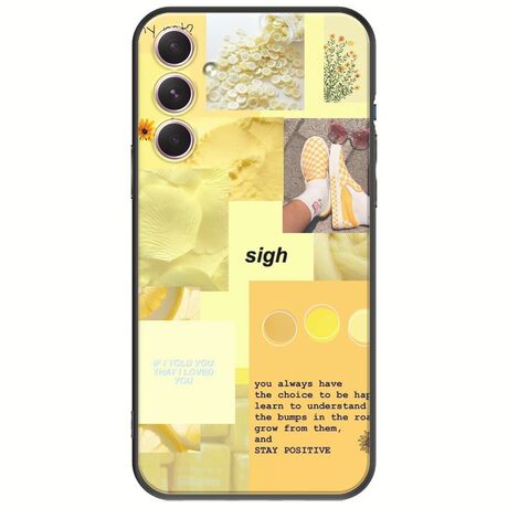Aesthetic Yellow Samsung Galaxy A14 5G Black TPU (Μαύρη Σιλικόνη)