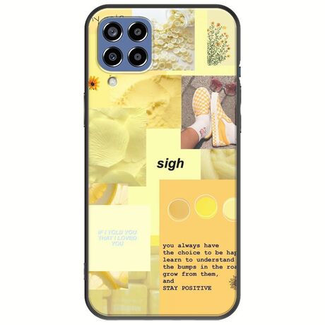 Aesthetic Yellow Samsung Galaxy M33 5G Black TPU (Μαύρη Σιλικόνη)