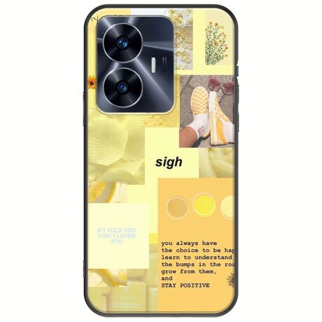 Aesthetic Yellow Realme C55 Black TPU (Μαύρη Σιλικόνη)