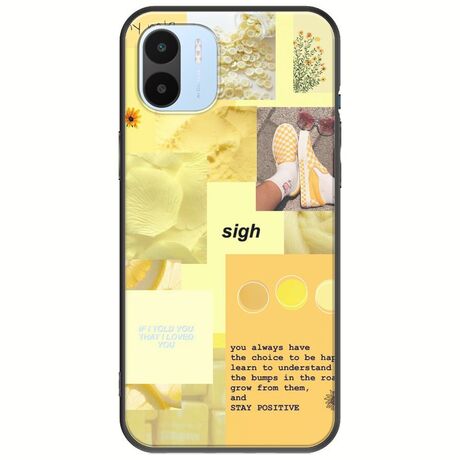 Aesthetic Yellow Xiaomi Redmi A2 Black TPU (Μαύρη Σιλικόνη)