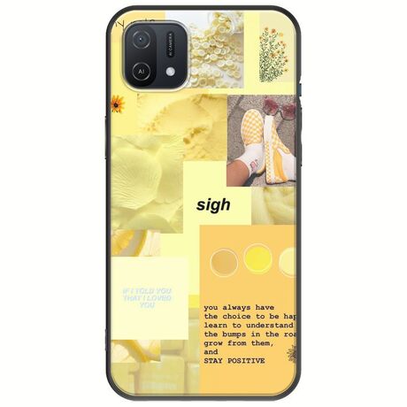 Aesthetic Yellow Oppo A16K Black TPU (Μαύρη Σιλικόνη)