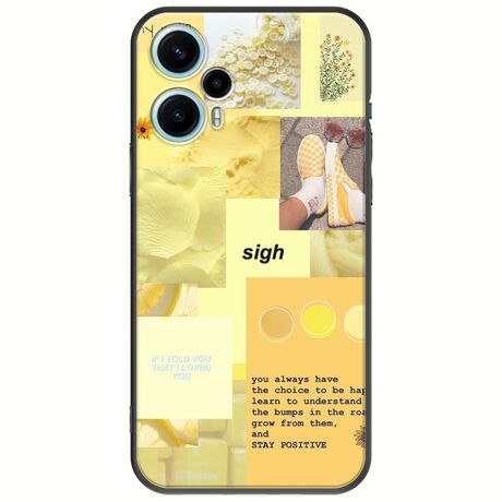 Aesthetic Yellow Xiaomi Poco F5 5G Black TPU (Μαύρη Σιλικόνη)