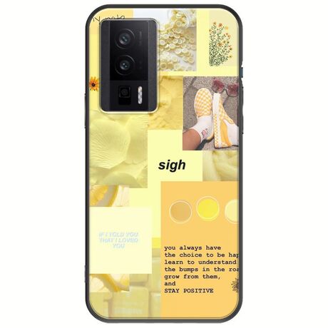 Aesthetic Yellow Xiaomi Poco F5 Pro 5G Black TPU (Μαύρη Σιλικόνη)