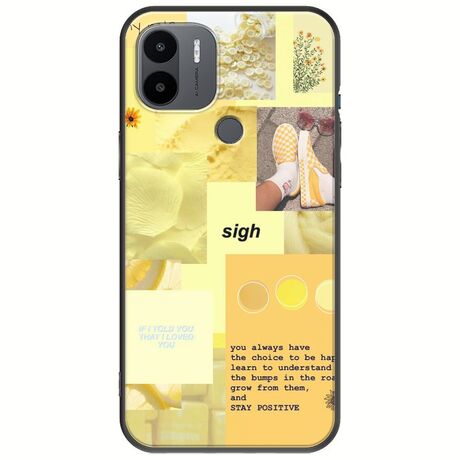 Aesthetic Yellow Xiaomi Redmi A1 Plus Black TPU (Μαύρη Σιλικόνη)