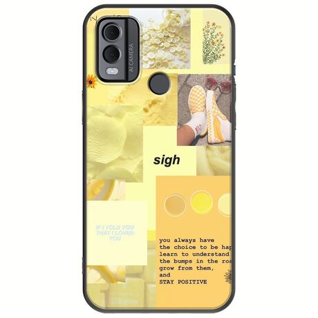 Aesthetic Yellow Nokia C22 Black TPU (Μαύρη Σιλικόνη)