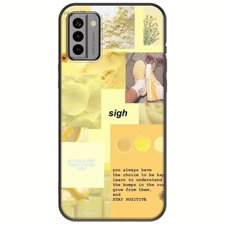 Aesthetic Yellow Nokia G22 Black TPU (Μαύρη Σιλικόνη)