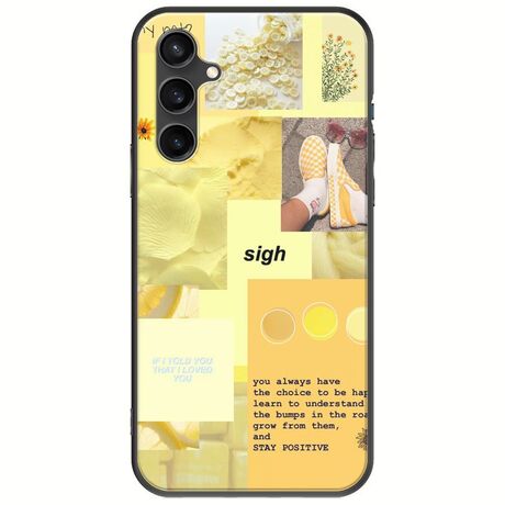 Aesthetic Yellow Samsung Galaxy S23 FE 5G Black TPU (Μαύρη Σιλικόνη)