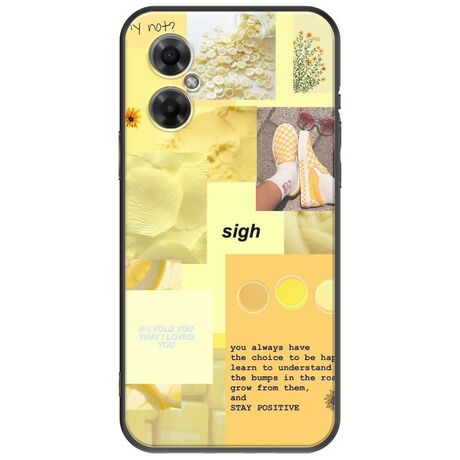 Aesthetic Yellow Xiaomi Poco M4 5G Black TPU (Μαύρη Σιλικόνη)