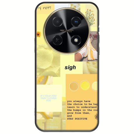 Aesthetic Yellow Huawei Nova 12i Black TPU (Μαύρη Σιλικόνη)