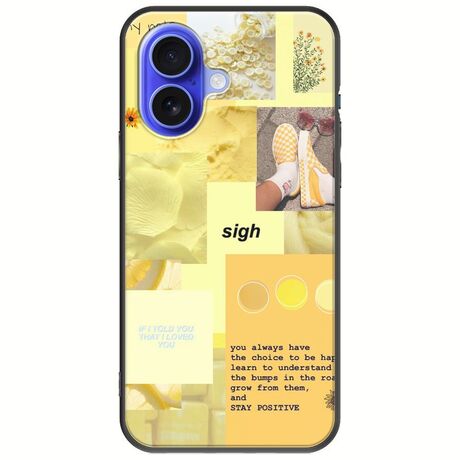 Aesthetic Yellow iPhone 16 Black TPU (Μαύρη Σιλικόνη)