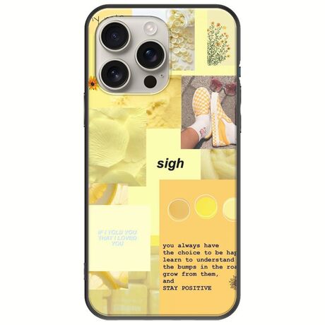 Aesthetic Yellow iPhone 16 Pro Black TPU (Μαύρη Σιλικόνη)