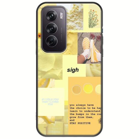 Aesthetic Yellow Oppo Reno 12 5G Black TPU (Μαύρη Σιλικόνη)