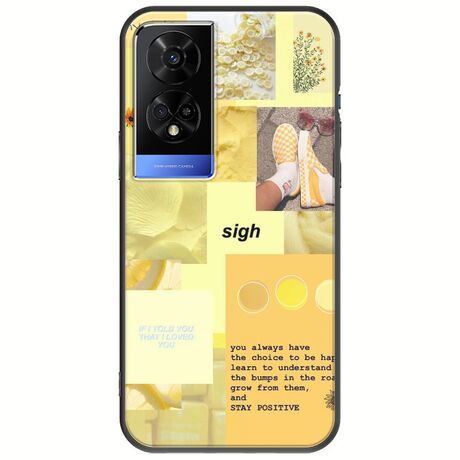Aesthetic Yellow TCL 50 5G Black TPU (Μαύρη Σιλικόνη)