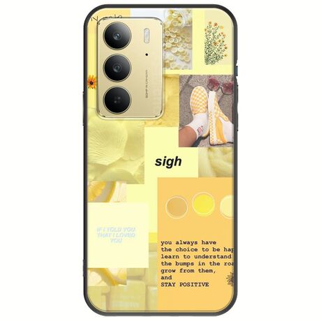 Aesthetic Yellow Realme C75 4G Black TPU (Μαύρη Σιλικόνη)
