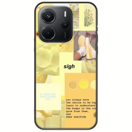 Aesthetic Yellow Xiaomi Redmi Note 14 4G Black TPU (Μαύρη Σιλικόνη)