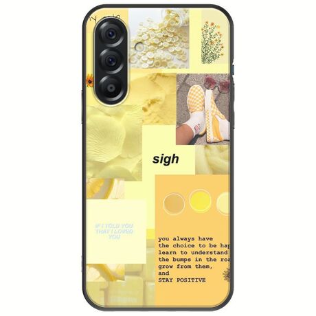 Aesthetic Yellow Samsung Galaxy A56 5G Black TPU (Μαύρη Σιλικόνη)